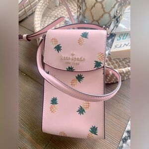 KATE SPADE NEW YORK Pineapples Print Leather Crossbody Bag
